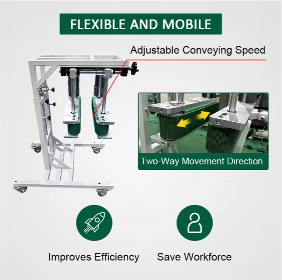 PROVEYOR Bottomless Hugger Clamping Side Grip Belt Conveyor for Bottle Vial